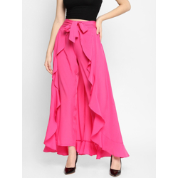 HOUSE OF KKARMA Women Wide Leg Ruffles Palazzos