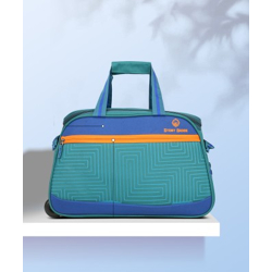 Stony Brook by Nasher Miles Maze Polyester Small 52cm Teal Blue Wheel Duffle Bags|Duffle Trolley Duffel With Wheels (Strolley)