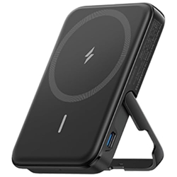 Anker 322 Magnetic Wireless Power Bank (MagGo), 5,000 mAh, with 12W USB C Output, with Mobile Stand, Compatible with iPhone15/15+/15 pro/15 pro max/ 14/13/12 & Android Series - Black