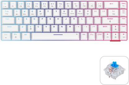Portronics POR 1880 Hydra 10/5.0 + 2.4 GHz, RGB, Type C Charging,Mechanical Bluetooth, Bluetooth, Wireless Gaming Keyboard(Blue Switch, White)