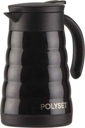 POLYSET Glitz Stainless Steel Vacuum Flask 600 ml Bottle(Pack of 1, Black, Steel)