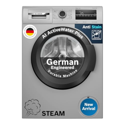 Bosch 8 kg, 5 Star, AI Active Water+, Anti-Tangle, Steam Anti Bacteria