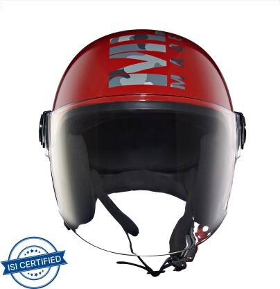 ROYAL ENFIELD Coopter Camo Printed MLG Open Face with Visor ISI Certified Motorbike Helmet(GT RED)