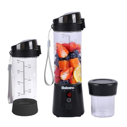 Balzano Portable Blender, Blender for Smoothie and Juices, Crush Ice, Baby Food Blender, Smoothie Blender, Wireless Travel Blender, Juicer Blender (Black)