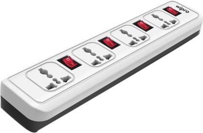 Wipro Essential 4 Plus 4 4  Socket Extension Boards(White, 2 m)