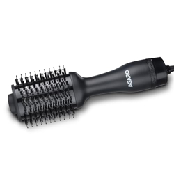 AGARO Hv2179 Professional Volumizer Hair Dryer, 24K Gold Styling Surface, Activated Charcoal Bristles, Ceramic Tourmaline Coating Brush Head, Carbon, 1200 Watts