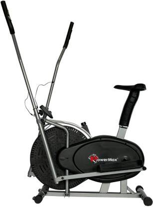 Powermax Fitness EH-200 Elliptical Cross Trainer with Hand Pulse Folding Bike Exercise Bike(Black, Grey)