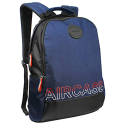 AirCase Logo Casual water resistant polyester Laptop Backpack/Office Bag/School Bag/College Bag/Business Bag/Travel Backpack (Compatible with 15.6 inch laptop) 21 L (Blue)
