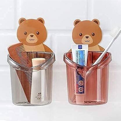Aryamurti Plastic Toothbrush Holder(Multicolor, Wall Mount)