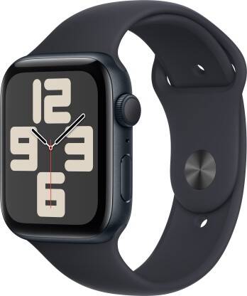 Apple Watch SE GPS 44mm Midnight Aluminium Case with Midnight Sport Band - S/M(Midnight Strap, Free Size)