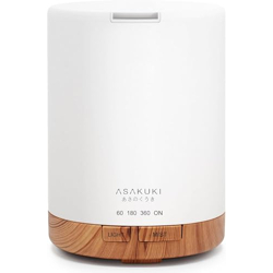 ASAKUKI 300ML Essential Oil Diffuser, Quiet 5-in-1 Premium Humidifier, Natural Home Fragrance Aroma Diffuser with 7 Led Color Changing Light and Auto-Off Safety Switch-Yellow