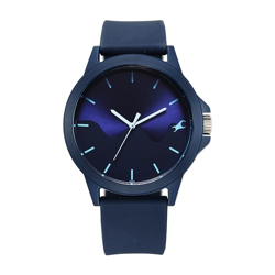 Fastrack Tees Wanderlust Quartz Analog Blue Dial Silicone Strap Watch for Unisex-38024PP72W