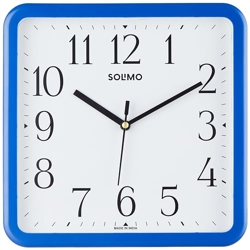 Amazon Brand - Solimo Square Wall Clock | Plastic | 8.5 Inch | Blue