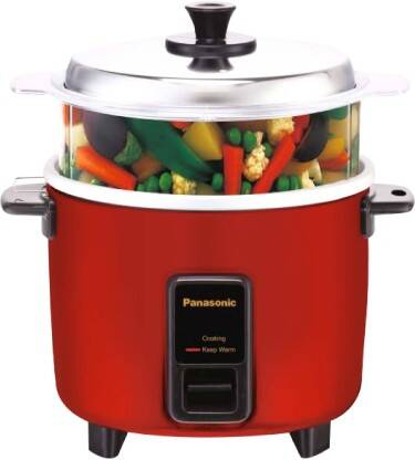 Panasonic SR-WA18H (FK) Electric Rice Cooker with Steaming Feature(1.8 L, Burgundy)
