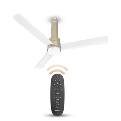 Havells 1200mm ELIO Underlight BLDC Ceiling Fan | Remote Controlled, High Air Delivery Fan, 5 Star Rated | Upto 60% Energy Saving, 2 Year Warranty | (Pack of 1, Pearl White Champagne)