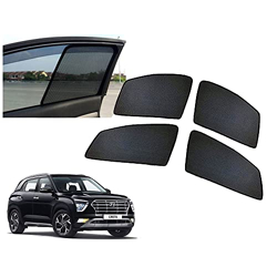 Auto Pearl Black Z Window Plug-in Half Sun Shades Car Curtain Compatible with Creta 2020 (Set of 4)