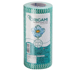 Origami Non Woven Reusable Kitchen Towel Roll - Pack of 1 (80 Pulls Per Roll)