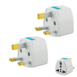 Hi-PLASST (2pcs) UK/London(G-Type) Power Converter Universal Travel Adapter, Type-G Plug Adapter for Indian Pins for England, Dubai, Hong Kong, Ireland, Wales, Scotland, Perfect for Laptop, Camera