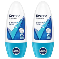 Rexona Shower Fresh Underarm Roll On Perfume For Women, Antiperspirant, Removes Odour, Keeps Skin Fresh & Clean, Alcohol Free, Skin Friendly, 50 Ml (Pack of 2)