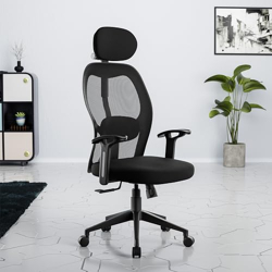 Green Soul| Yoga| Office Chair with 2:1 Smart Synchro Mechanism| 3D Adjustable Headrest| 2D Adjustable Lumbar Support| Strong Nylon Base| High Back Ergonomic Chair for Home & Office (Yoga_HB_Black)