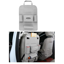 Oshotto Car Backseat Storage Organizer Phone Holder,Multi-Pocket for Bottles, Tissue Boxes,Kids Toy Storage and Great Travel Accessory Compatible with Honda Amaze 2018-2021 (Grey), Standard