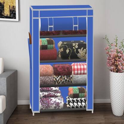 Hridyani A4 Unique Color PP Collapsible Wardrobe(Finish Color - A4 Blue, DIY(Do-It-Yourself))