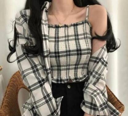 Women Regular Fit Checkered Spread Collar Casual Shirt