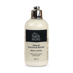 The Bath Store Aloe & Coconut Butter Body Lotion for Women & Men | Body Moisturizer for Oily Skin & Dry Skin - Deep Moisture, Non Sticky Body Lotion | Moisturizer for Body - 200ml