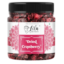 LILA DRY FRUITS Dried Cranberries 500 g | Naturally Sweetened Premium Californian Cranberry, Antioxidants Rich Delicious Tasty and Chewy Snack | Ideal for Snacking, Baking Perfect for Diwali Giftings