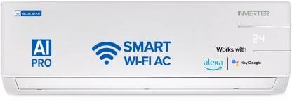 Blue Star 2023 Model 1.5 Ton 3 Star Split Inverter AC with Wi-fi Connect  - White(IC318YNUS, Copper Condenser)