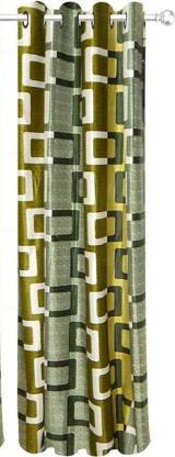 Styletex 151 cm (5 ft) Polyester Semi Transparent Window Curtain Single Curtain(Abstract, Green)