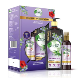 Dabur Vatika Rosemary Anti-Hair Fall Shampoo + Rosemary Hair Growth Oil | Hair Growth Kit - Reduces Hairfall | Stimulates Hair Growth and Thickness | 98% Less Hair fall and breakage (Pack of 2)