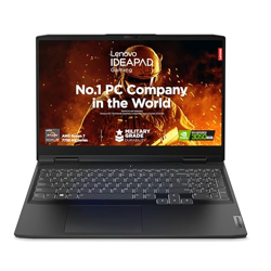 Lenovo IdeaPad Gaming 3 AMD Ryzen 7 7735HS 15.6" (39.62cm) FHD IPS 120Hz Gaming Laptop (16GB/512GB SSD/Win11/Office 2021/NVIDIA RTX 3050 6GB/Alexa/3 Month Game Pass/Onyx Grey/2.3Kg), 82SB00QSIN
