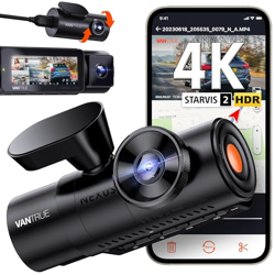 Vantrue N4 Pro 3 Channel 4K WiFi Dash Cam, STARVIS 2 IMX678 Night Vision, 4K+1080P+1080P Front Inside and Rear Triple Car Camera, Voice Control, GPS, 4K HDR, 24 Hours Parking Mode, Support 512GB Max