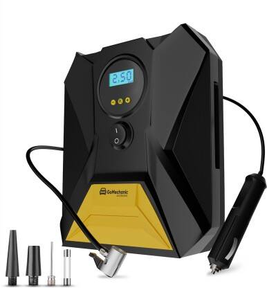 GoMechanic Gusto T10 150 psi Tyre Air Pump for Car & Bike(Auto Shut Of
