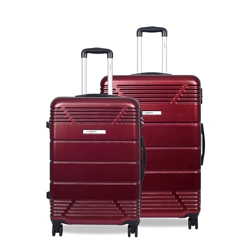 Luggero - Star Light-Weight & Durable Polycarbonate DEEP RED Unisex Hard Luggage|Set of 2 (L+M)|8 Smooth Spinner TPV Wheels| Outer Combi Lock | Trolley Bag
