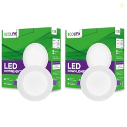 EcoLink Metal 7W Concealed JB Ceiling Light|Round Ceiling LED Downlighter for Home & Hall|Cut Out: 3 inch, Color: Natural White, Pack of 2