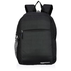 Amazon Basics 25 L Laptop Backpack for Men & Women | Spacious Front Pocket and Back Padding | For Travel, Outdoor, College | 30 L x 18 W x 46 H cm | Black