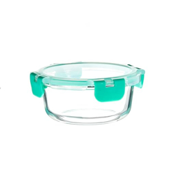 Amazon Brand - Solimo Borosilicate Container with Detachable Lid (440ml) | Airtight & Leak-Proof | Freezer, Microwave & Dishwasher Safe (Transparent)