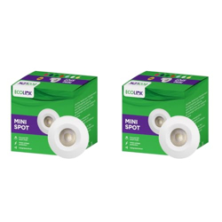 EcoLink 2W LED Spot Light | B15D Mini Spot Light For Display & Home Decoration | Cut Out: 35Mm, Color: Cool White, Pack Of 2