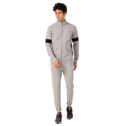 Vector X OTS-326 Men's Regular Fit Type Sports/Gym Wear Winter Track Suit Zipper Set (Size : S, Color: Grey Melange)