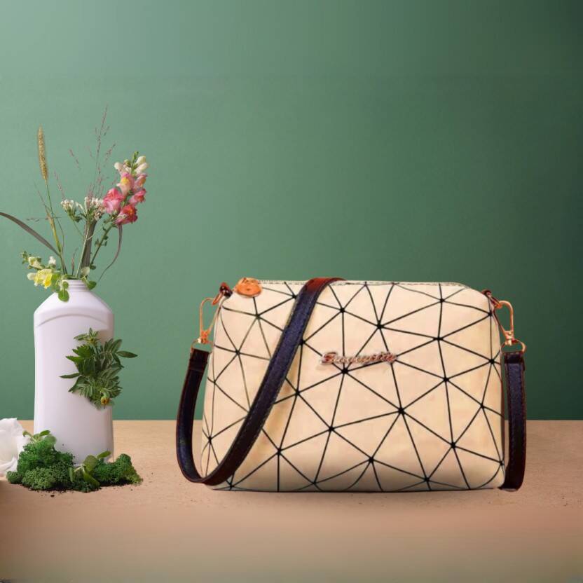 Beige Women Sling Bag Printed Sling Bags for a Bold Look