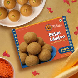 GO DESi - Besan Laddoo | Made with Almonds & Pure Ghee | Indian Mithai | Ladoo | Laddu | Sweets Gift Pack | 200 grams