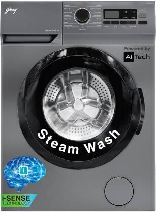 Godrej 6 kg 5 Star, AI Tech, Steam Wash Fully Automatic Front Load Washing Machine with In-built Heater Grey(WFEON ARG 6010 5.0)