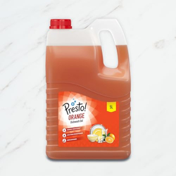 Amazon Brand - Presto! Dishwash Gel Refill Can, (Orange) - 5 Liter| Leaves No Residue and foul smell| Grease Cleaner For All Utensils |Super Saver Pack
