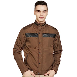 The Indian Garage Co Men's Slim Fit Jacket (0521-JKT-66-06_Choco L)