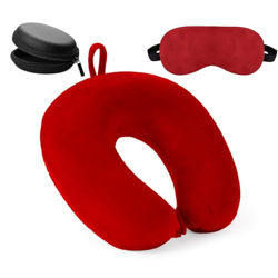 Ashtron Travel Neck Pillow and Eye Mask and Earphone Case Travel Essential Pain Relief & Support for Car Air Cushions Pillows, Pillow for Neck Pain Relief