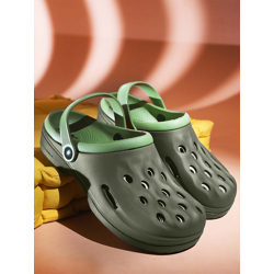HRX by Hrithik Roshan Men Olive Green Self Design Clogs