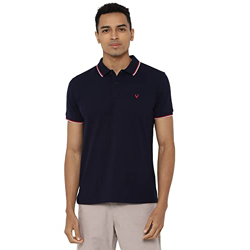 Allen Solly Men's Regular Fit Polo (ASKPQRGFW82524_Navy_L)