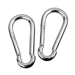 SKMT snap Hook Lock, snap Hook for Rope, Stainless Steel Spring Snap Hook Carabiner (Silver), Outdoor Sports Carabiner snap Spring Clips Hook